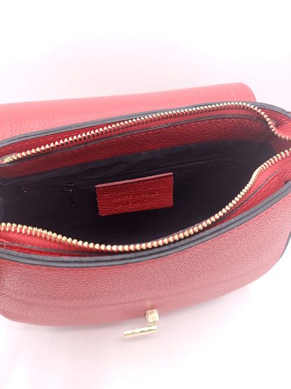 Structured Crossbody Bag in Genuine Dollar Leather - Made in Italy - Art. 24011