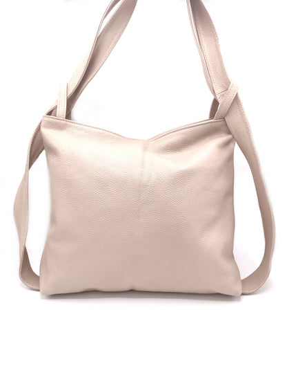 Soft Crossbody Bag and Backpack in Genuine Dollar Leather - Made in Italy - Art. 24006