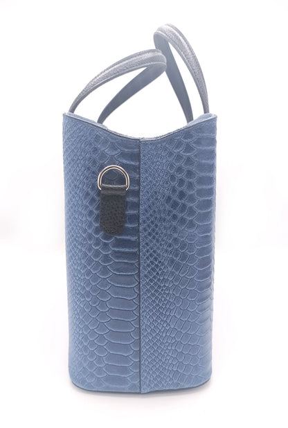 Structured Handbag in Genuine Croco Leather - Made in Italy - Art. 24002