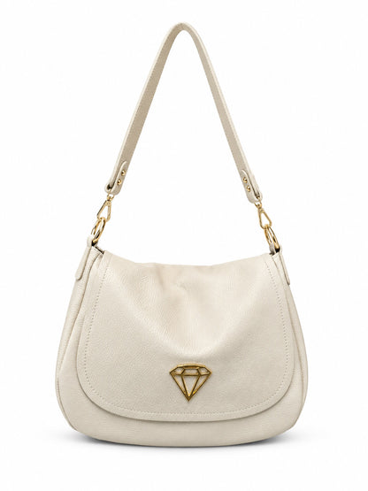 Soft Shoulder Bag in Genuine Dollaro Leather - Made in Italy - Art. 26164