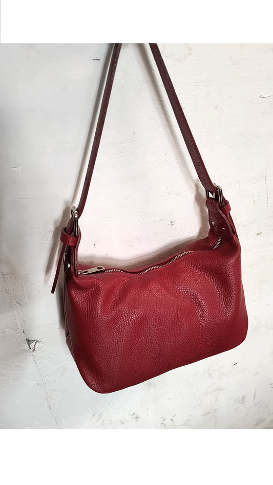 Genuine leather shoulder bag made in Italy