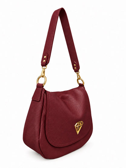 Soft Shoulder Bag in Genuine Dollaro Leather - Made in Italy - Art. 26164