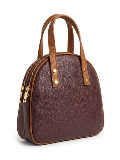 Structured Handbag and Backpack in Denuine Dollaro Leather - Made in Italy - Art. 26112