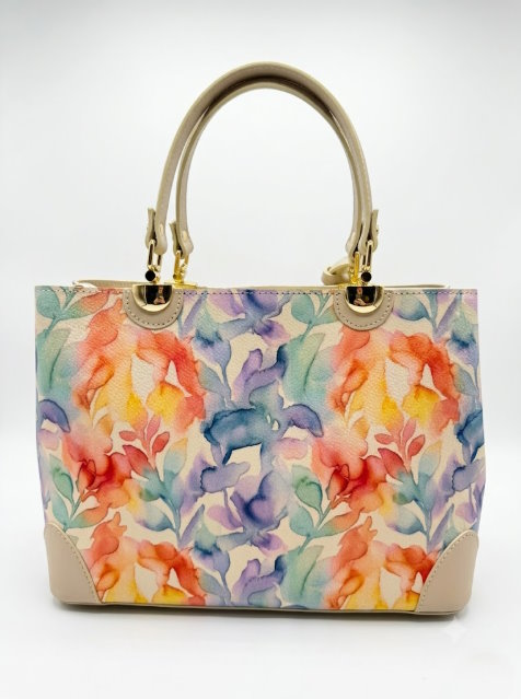 Structured Handbag in Genuine Dollaro Leather - Made in Italy - Art. 26121