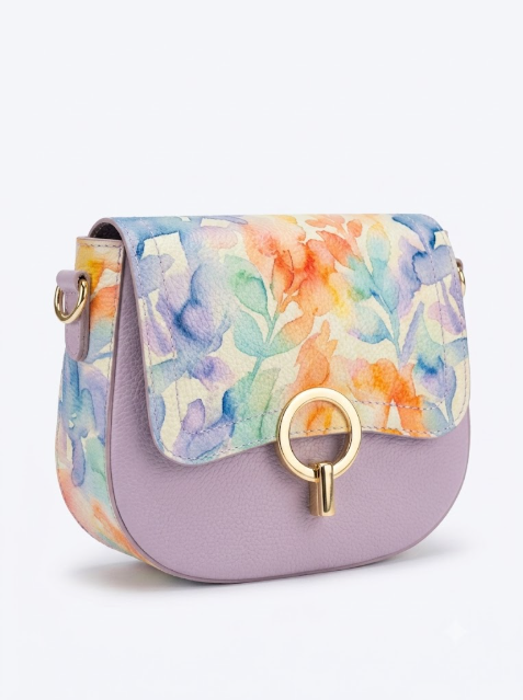 Structured Crossbody Bag in Genuine Dollaro and Savage Leather - Made in Italy - Art. 26122