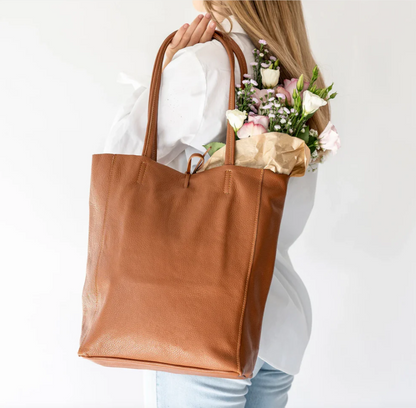 Genuine leather shoulder bag made in Italy