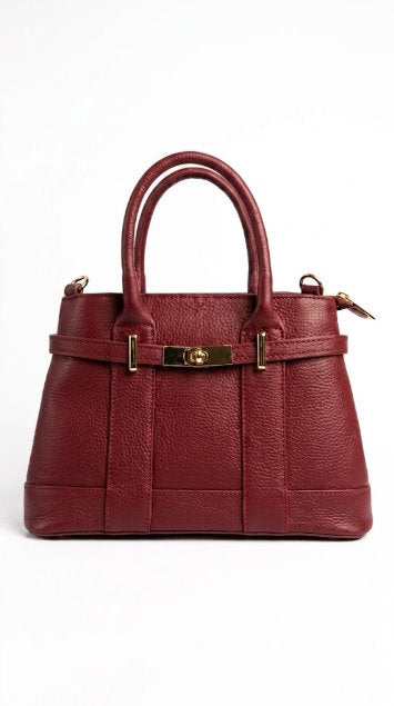 Structured Handbag in Genuine Dollaro Leather - Made in Italy - Art. 26090