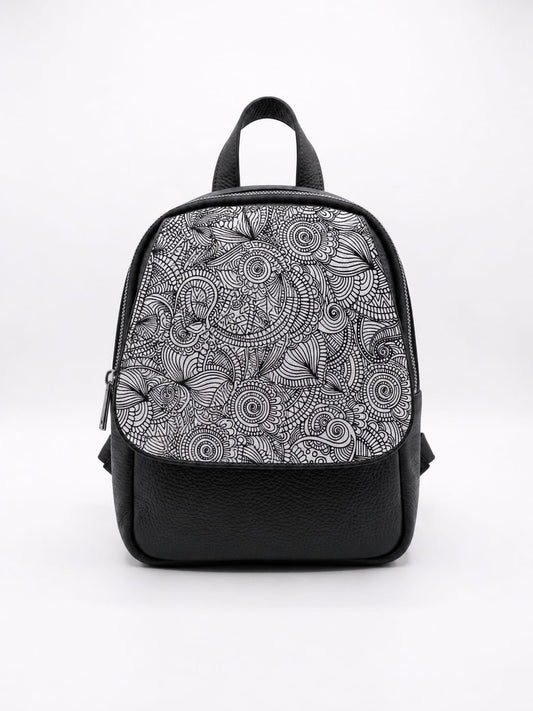 Soft Backpack in Genuine Dollaro and Laser-treated Leather - Made in Italy - Art.26145