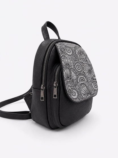 Soft Backpack in Genuine Dollaro and Laser-treated Leather - Made in Italy - Art.26145