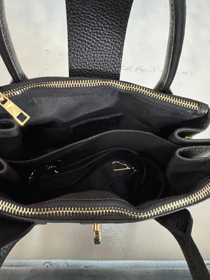 Structured Handbag in Genuine Dollar Leather - Made in Italy - Art. 26015