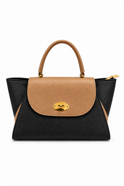 Structured Handbag in Genuine Dollaro Leather - Made in Italy - Art. 26157