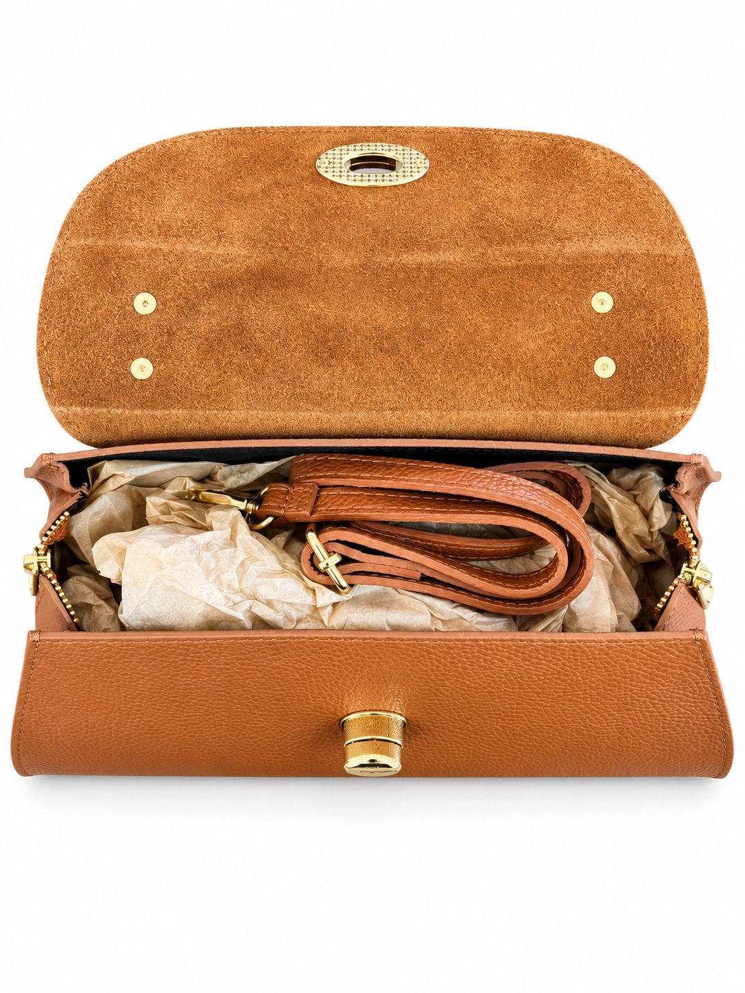 Structured Handbag in Genuine Suede and Dollaro Leather - Made in Italy - Art. 26152