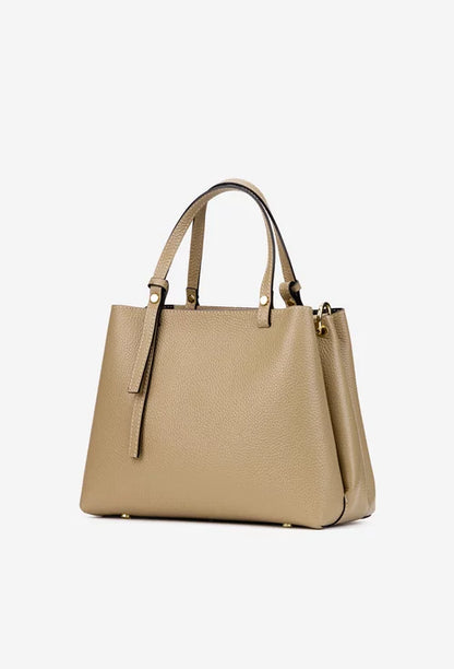 Structured Handbag in Genuine Dollar Leather - Made in Italy - Art. 25350