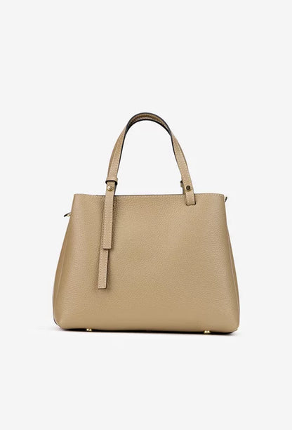 Structured Handbag in Genuine Dollar Leather - Made in Italy - Art. 25350