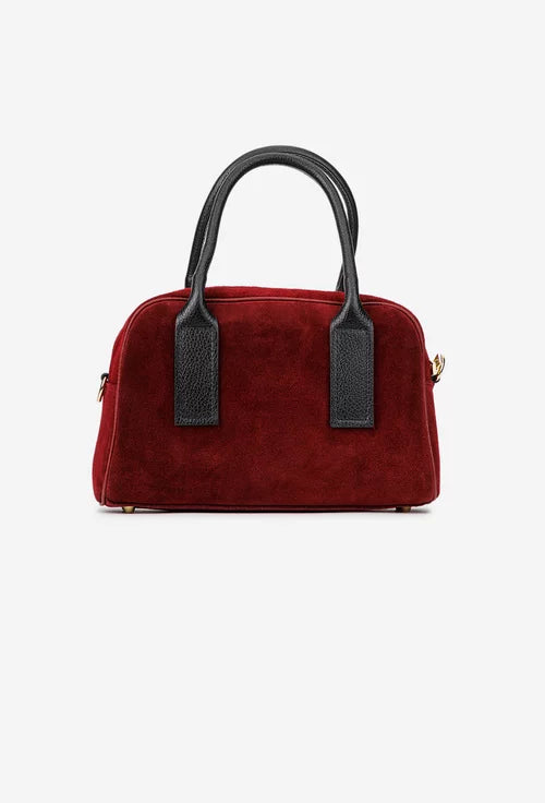 Structured Handbag in Genuine Suede Leather - Made in Italy - Art. 25385