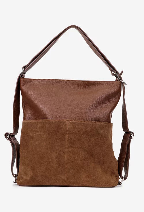 Soft Handbag and Backpack in Genuine Suede and Dollar Leather - Made in Italy - Art. 25392