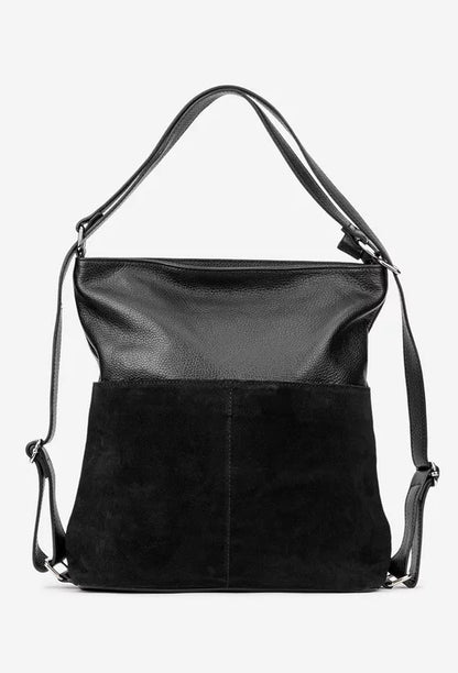 Soft Handbag and Backpack in Genuine Suede and Dollar Leather - Made in Italy - Art. 25392