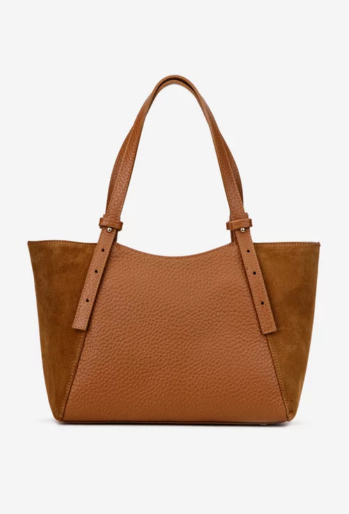 Structured Handbag in Genuine Dollar and suede Leather - Made in Italy - Art. 25404