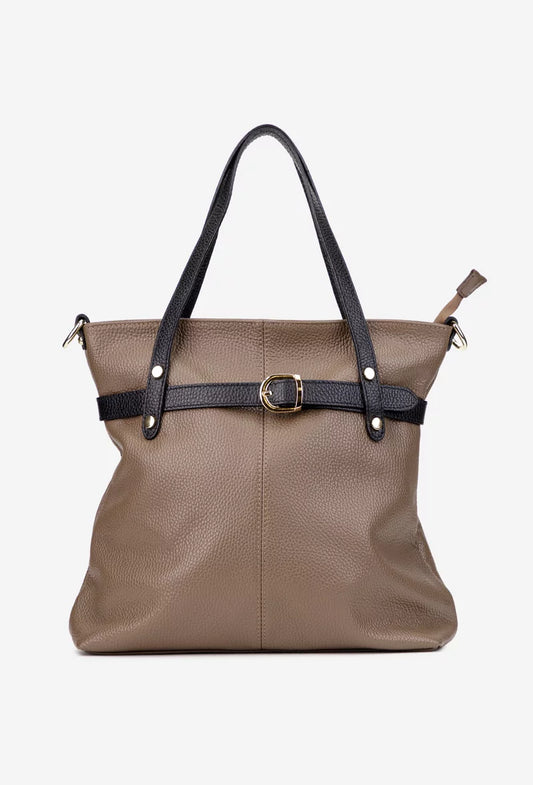 Soft Handbag in Genuine Dollar Leather - Made in Italy - Art. 25380