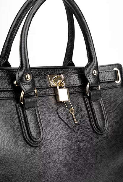 Soft Handbag in Genuine Dollar Leather - Made in Italy - Art. 25369