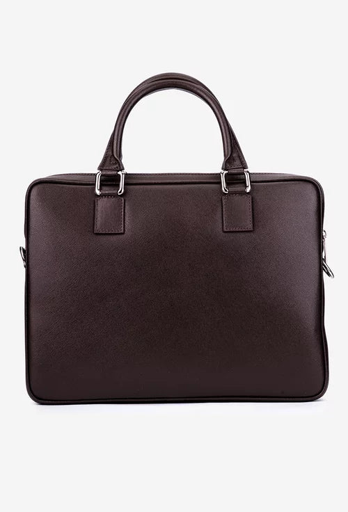 Structured Briefcase in Genuine Dollar Leather - Made in Italy - Art. 25396