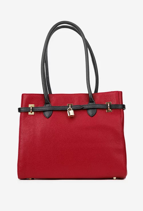 Structured Crossbody Bag in Genuine Dollar Leather - Made in Italy - Art. 25401