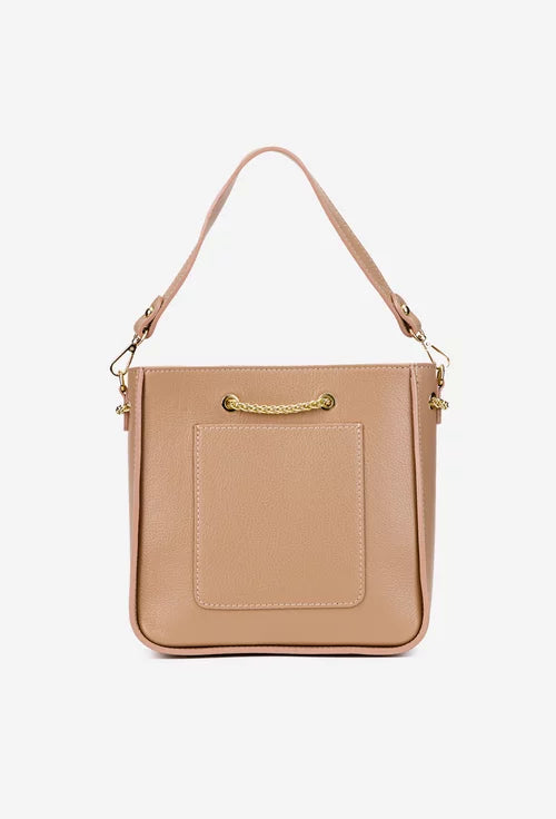 Genuine leather shoulder bag made in Italy