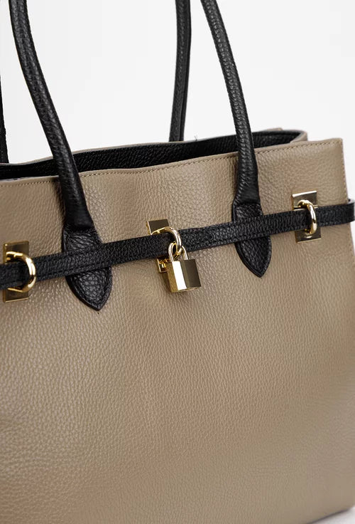 Structured Crossbody Bag in Genuine Dollar Leather - Made in Italy - Art. 25401