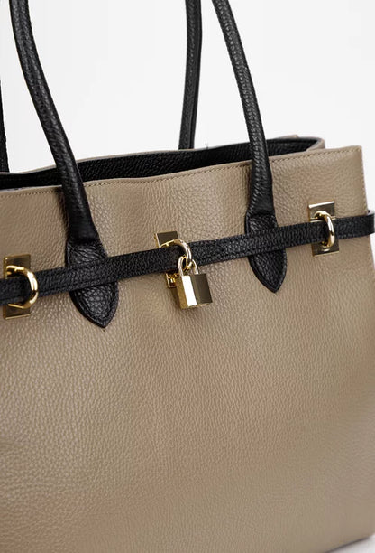 Structured Crossbody Bag in Genuine Dollar Leather - Made in Italy - Art. 25401