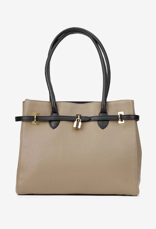 Structured Crossbody Bag in Genuine Dollar Leather - Made in Italy - Art. 25401