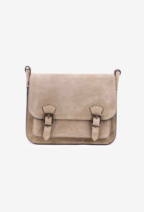 Structured Crossbody Bag in Genuine Suede Leather - Made in Italy - Art. 25391