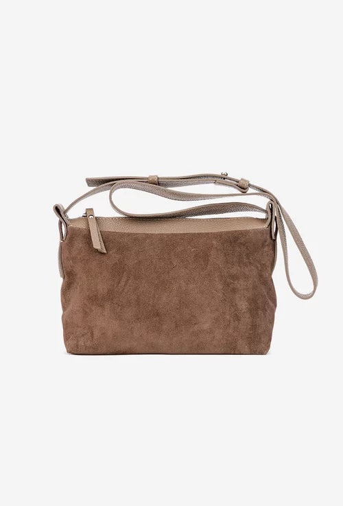Soft Crossbody Bag in Genuine Suede Leather - Made in Italy - Art. 25400