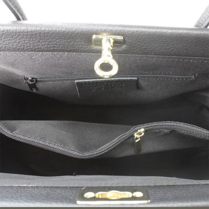 Structured Handbag in Genuine Dollar Leather - Made in Italy - Art. 24038