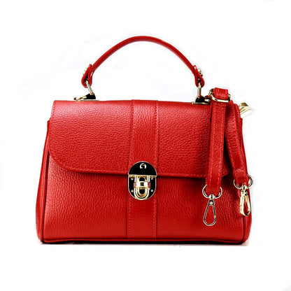 Structured Handbag in Genuine Dollar Leather - Made in Italy - Art. 24033