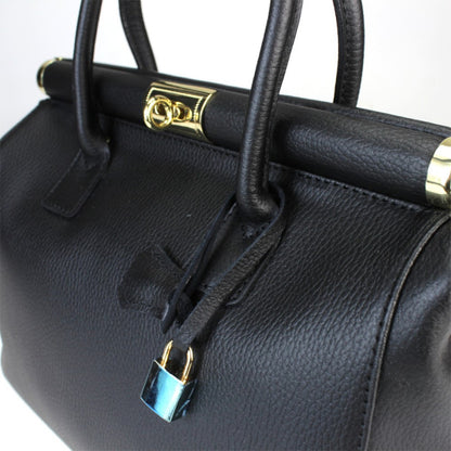Structured Handbag in Genuine Dollar Leather - Made in Italy - Art. 24038