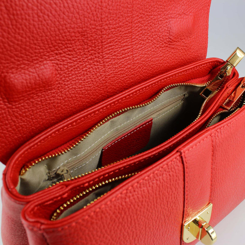 Genuine leather shoulder bag made in Italy