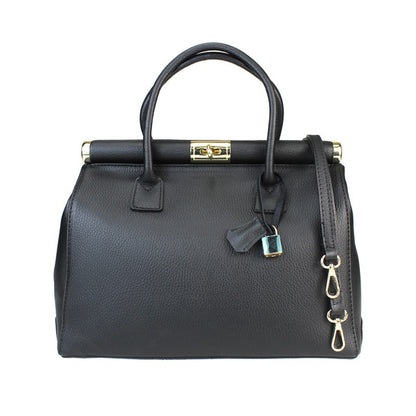 Structured Handbag in Genuine Dollar Leather - Made in Italy - Art. 24038
