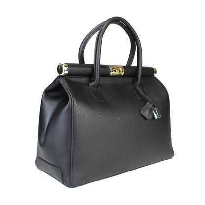 Structured Handbag in Genuine Dollar Leather - Made in Italy - Art. 24038