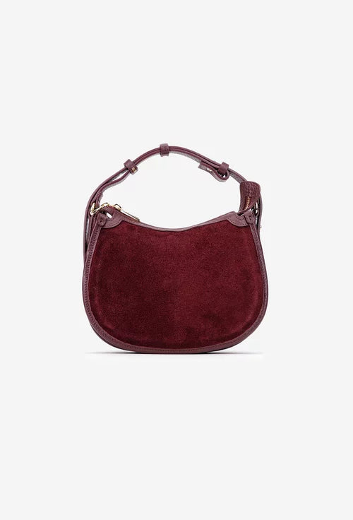 Structured Handbag in Genuine Suede Leather - Made in Italy - Art. 25393