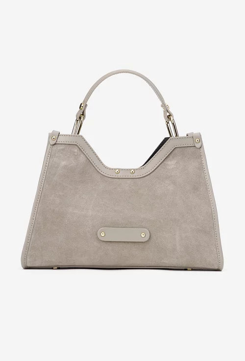 Structured Handbag in Genuine Suede Leather - Made in Italy - Art. 25394
