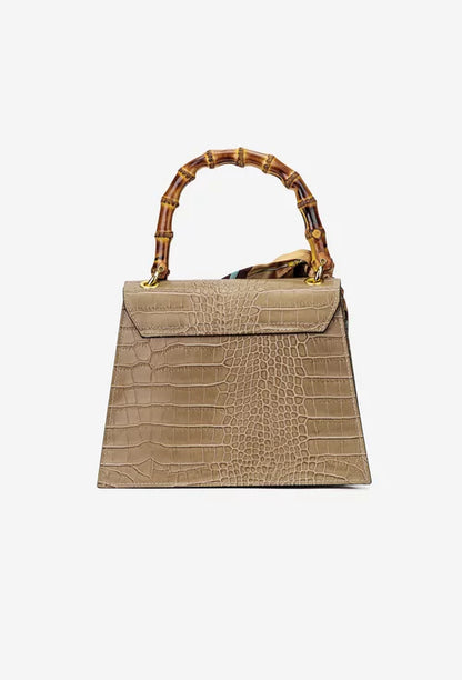 Structured Handbag in Genuine Croco Leather - Made in Italy - Art. 25372