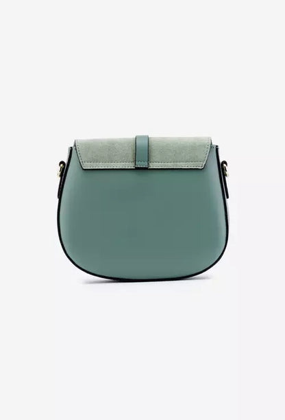 Structured Crossbody Bag in Genuine Suede and Dollar Leather - Made in Italy - 25373
