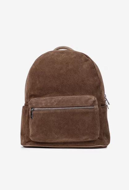 Soft Backpack in Genuine Suede Leather - Made in Italy - Art. 25391