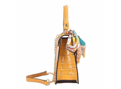 Structured Handbag in Genuine Croco Leather - Made in Italy - Art. 23332