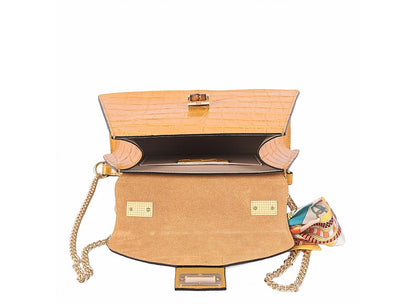 Structured Handbag in Genuine Croco Leather - Made in Italy - Art. 23332