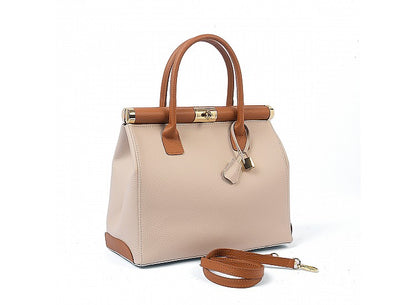 Structured Handbag in Genuine Dollar Leather - Made in Italy - Art. 23300
