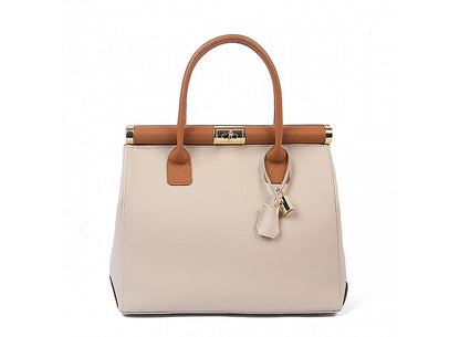 Structured Handbag in Genuine Dollar Leather - Made in Italy - Art. 23300