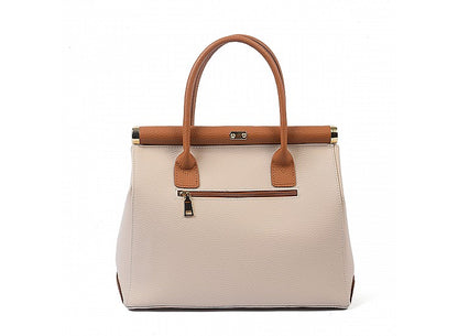 Structured Handbag in Genuine Dollar Leather - Made in Italy - Art. 23300
