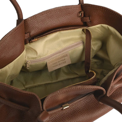 Soft Handbag and Crossbody Bag in Genuine Dollaro Leather - Made in Italy - Art. 26055