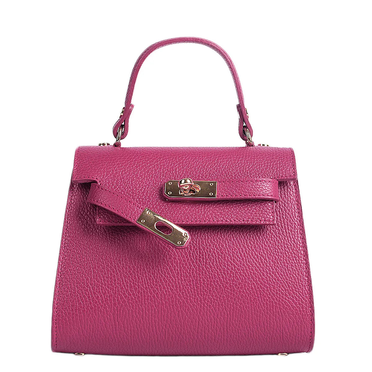 Structured Handbag in Genuine Dollaro Leather - Made in Italy - Art. 26054